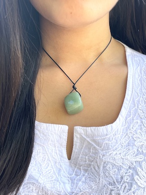 Green Aventurine Tumbled Stone Necklace
